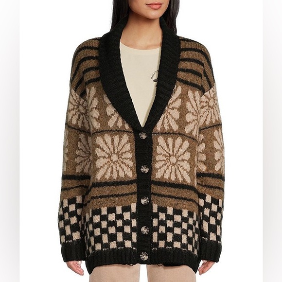 Volcom Rent Free Printed Jacquard Cardigan - Picture 1 of 10